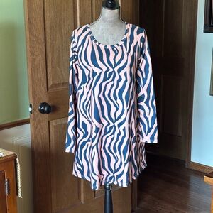 Zebra Print Long Sleeve Dress